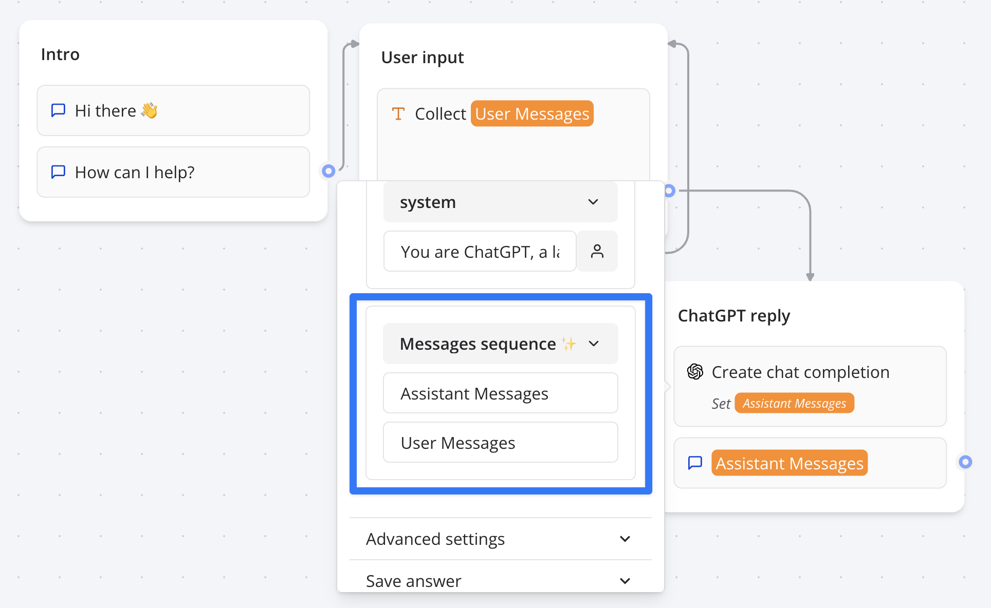 OpenAI messages sequence